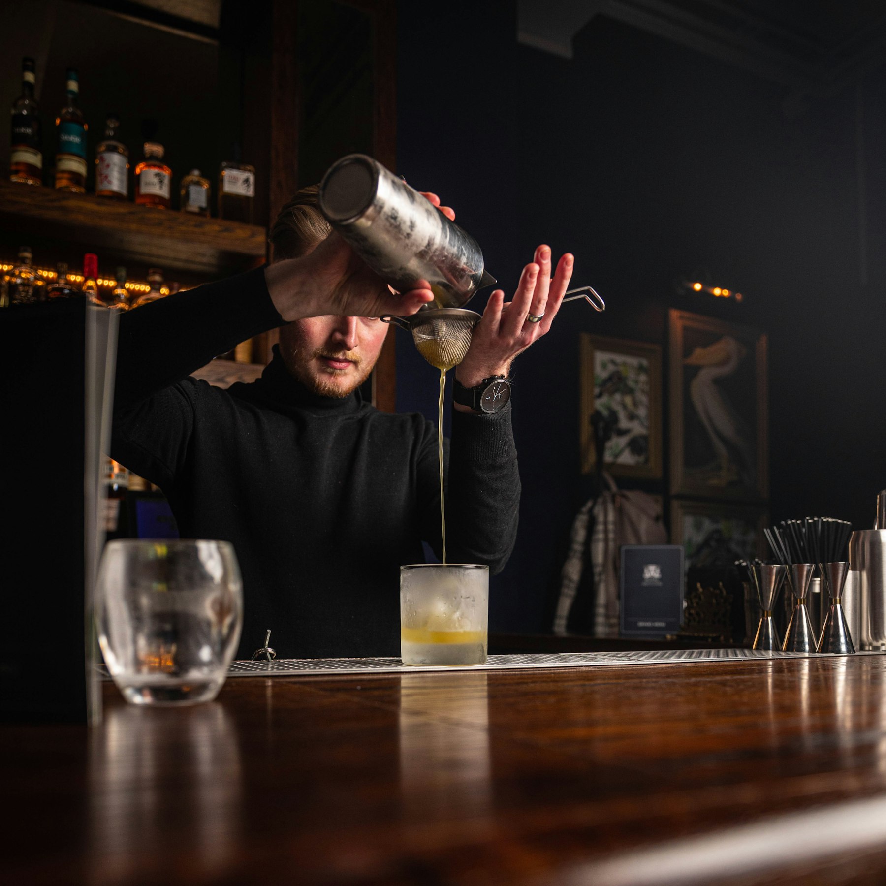 The long bar in the evening