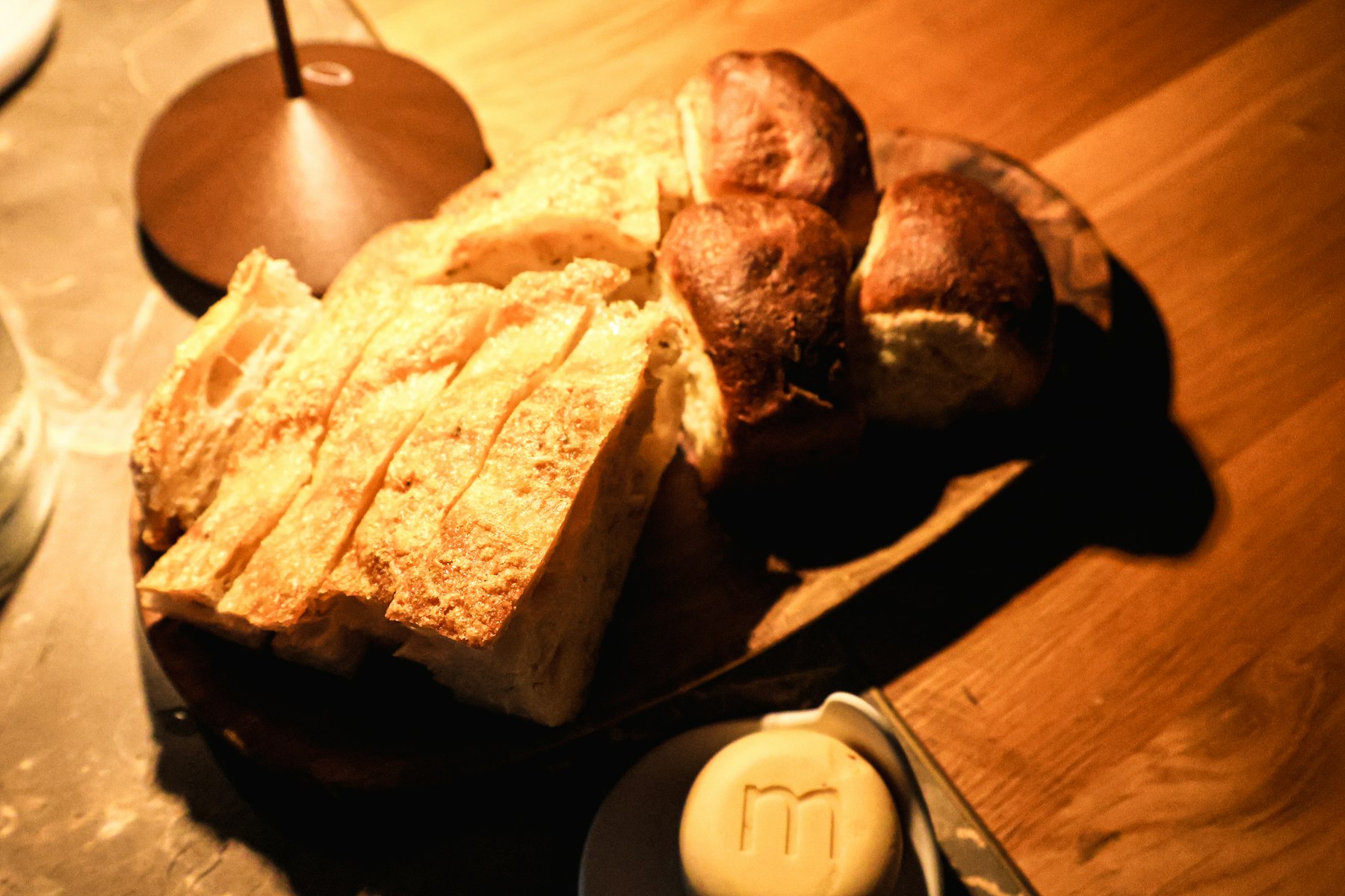 Rye sourdough on a wooden board